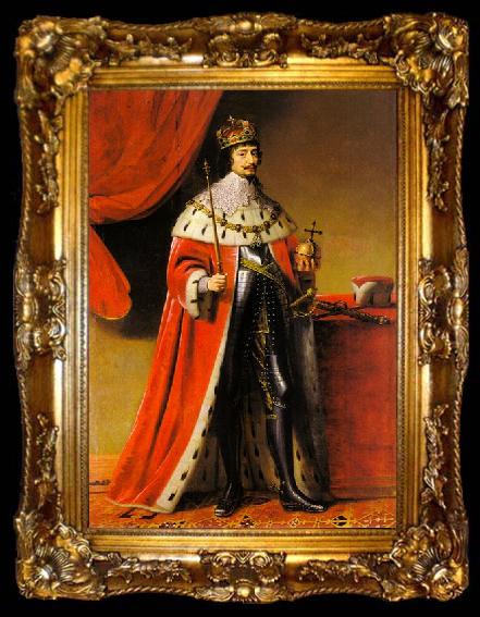 framed  Gerard van Honthorst Portrait of Frederick V, Elector Palatine (1596-1632), as King of Bohemia, ta009-2